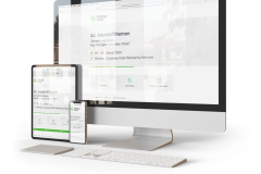 Desktop mockup with tablet and smartphone left